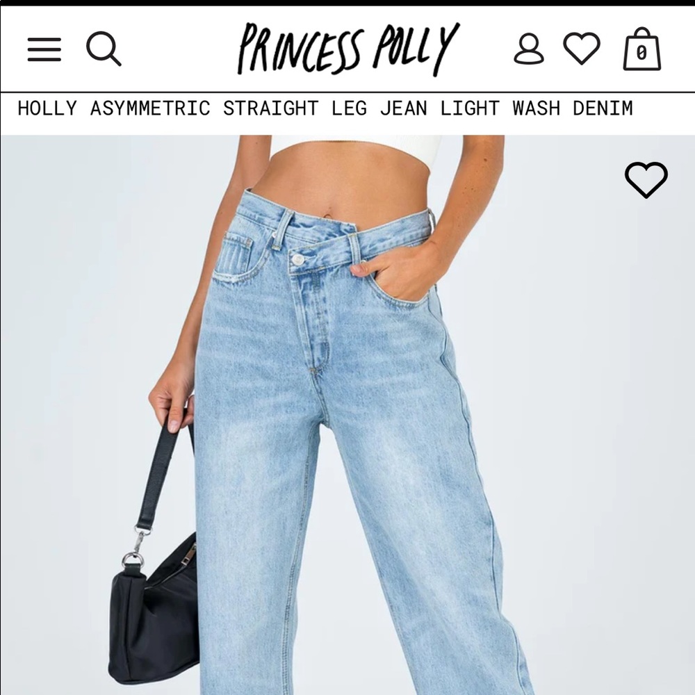 NWT Princess Polly Holly Asymmetric Jeans